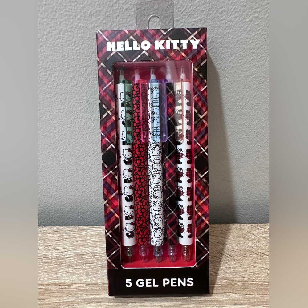 Hello Kitty Gel Pens 5 Pack - NEW- Multi Coloured.